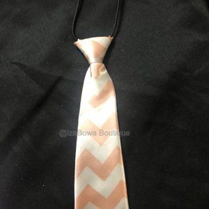Pink Chevron Print Satin Tie